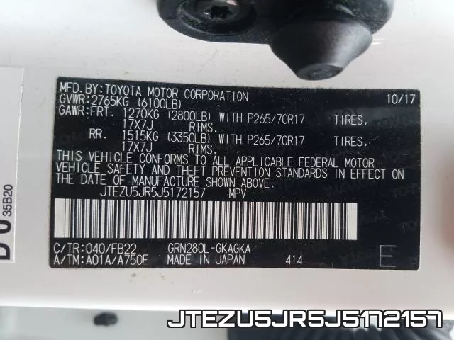 JTEZU5JR5J5172157 фото 2