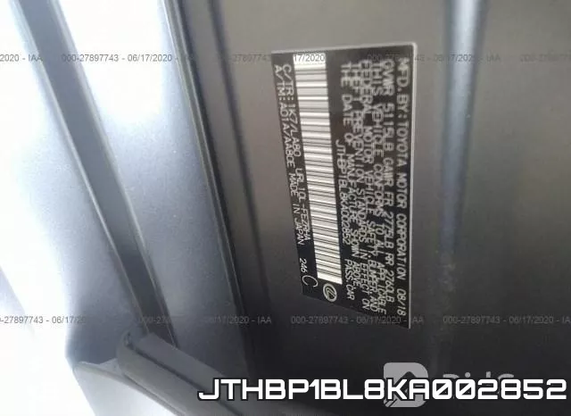 JTHBP1BL8KA002852 фото 10