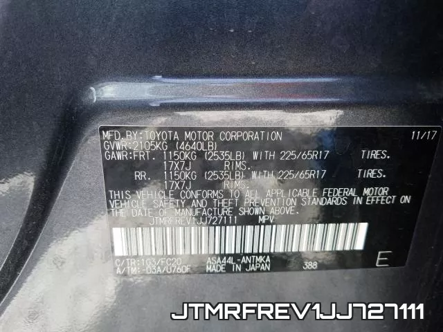 JTMRFREV1JJ727111 фото 2
