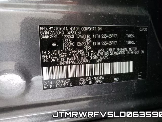 JTMRWRFV5LD063590 фото 2