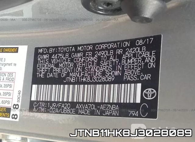 JTNB11HK8J3028089 фото 10