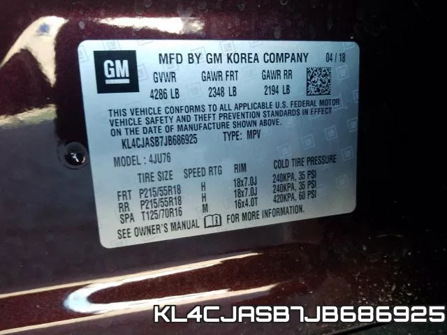 KL4CJASB7JB686925 фото 2