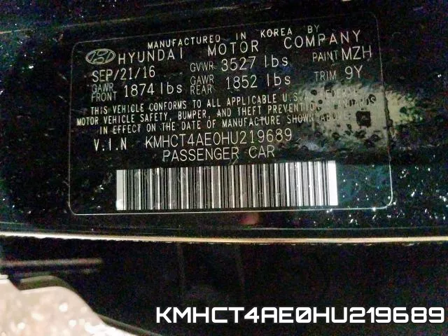 KMHCT4AE0HU219689 фото 2