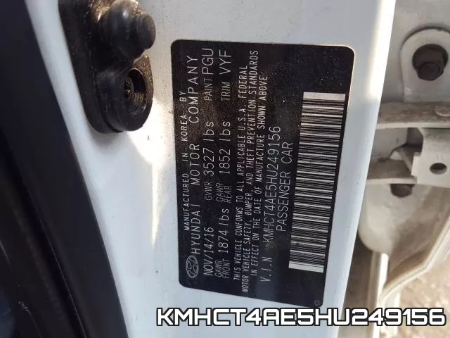 KMHCT4AE5HU249156 фото 2