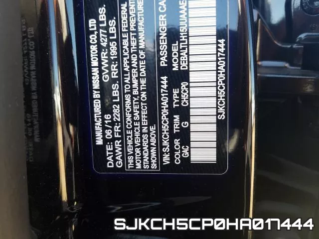 SJKCH5CP0HA017444 фото 2