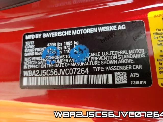 WBA2J5C56JVC07264 фото 2