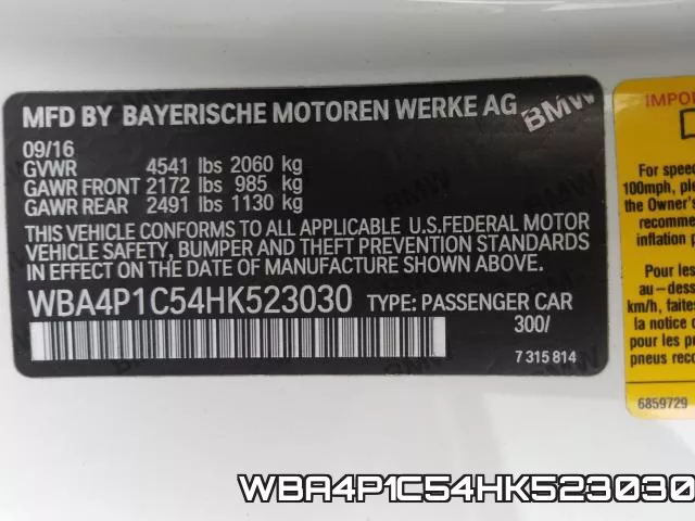 WBA4P1C54HK523030 фото 2