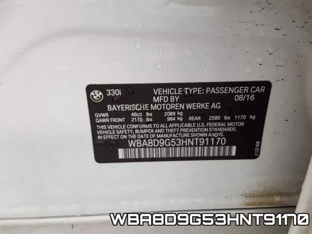 WBA8D9G53HNT91170 фото 2