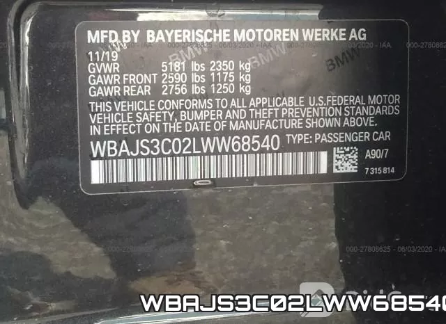 WBAJS3C02LWW68540 фото 10