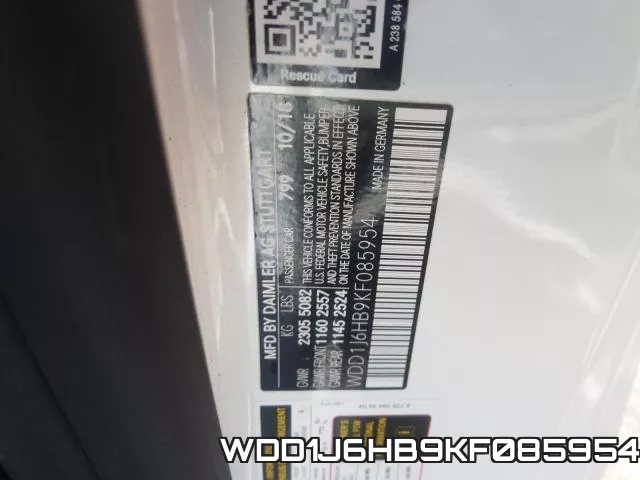 WDD1J6HB9KF085954 фото 2