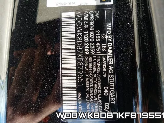 WDDWK8DB7KF879551 фото 2
