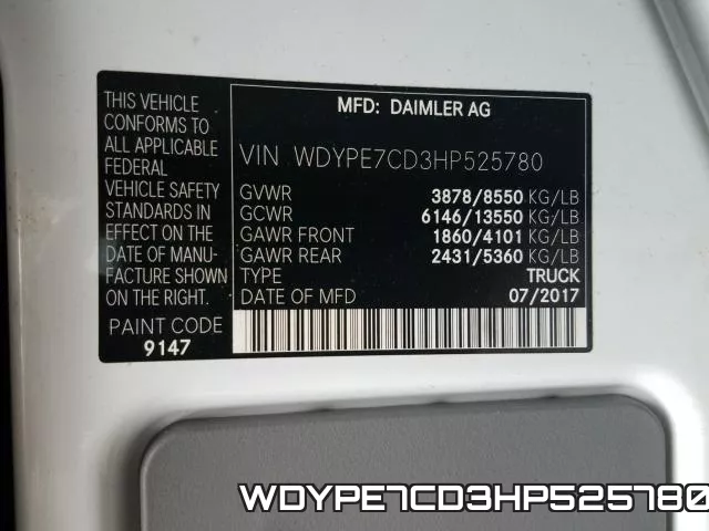 WDYPE7CD3HP525780 фото 2