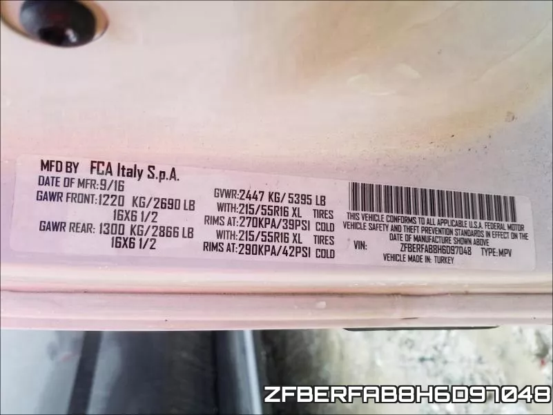 ZFBERFAB8H6D97048 фото 2