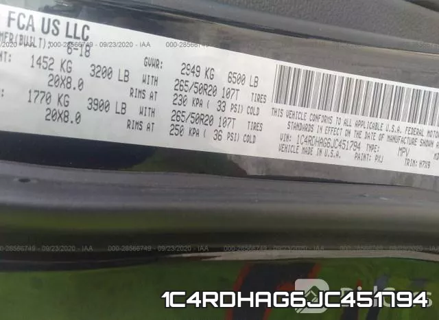 1C4RDHAG6JC451794 фото 10