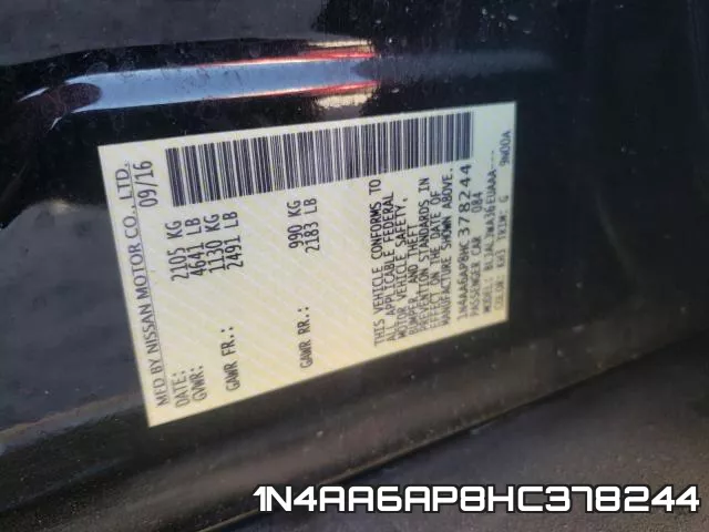 1N4AA6AP8HC378244 фото 2