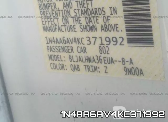 1N4AA6AV4KC371992 фото 10