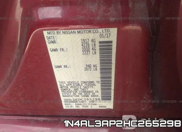 1N4AL3AP2HC265298 фото 10