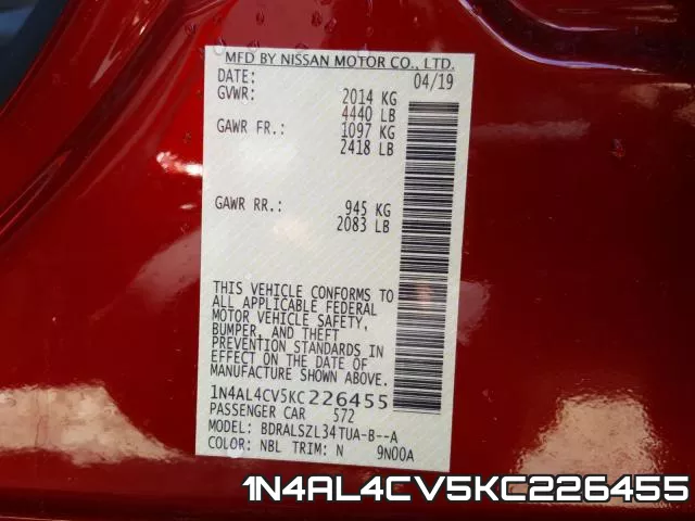 1N4AL4CV5KC226455 фото 2