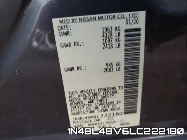 1N4BL4BV6LC222180 фото 2