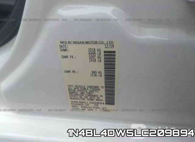 1N4BL4DW5LC209894 фото 10
