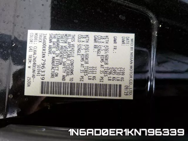 1N6AD0ER1KN796339 фото 2