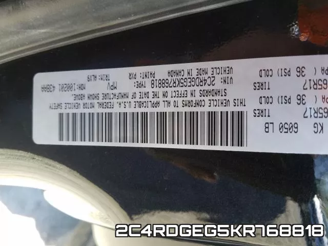 2C4RDGEG5KR768818 фото 2