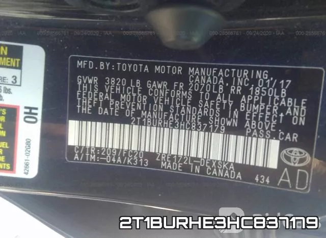 2T1BURHE3HC837179 фото 10