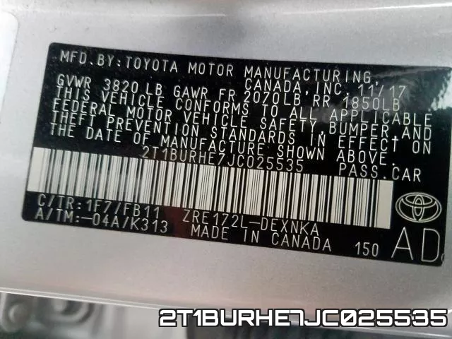 2T1BURHE7JC025535 фото 2