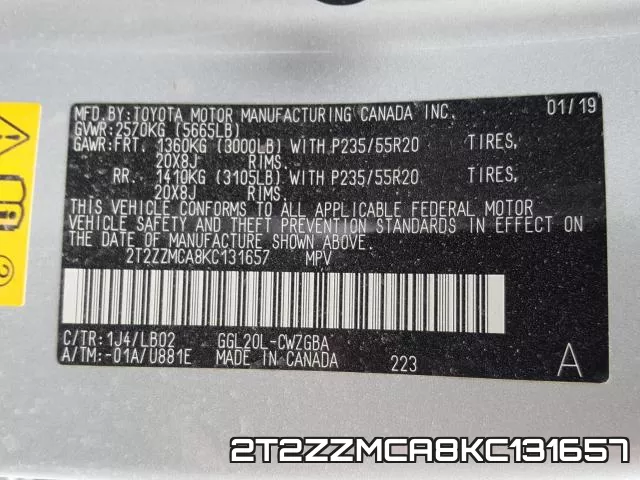 2T2ZZMCA8KC131657 фото 2