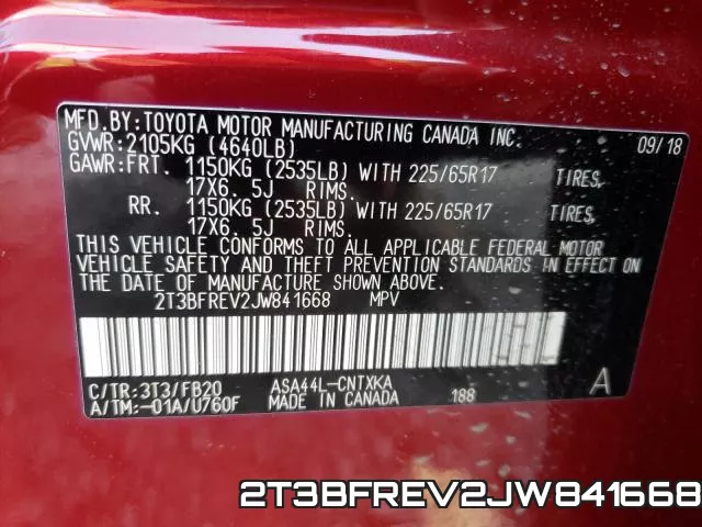 2T3BFREV2JW841668 фото 2