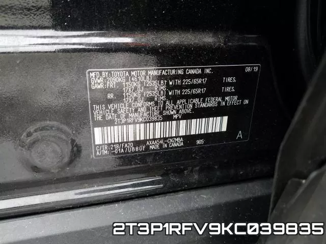 2T3P1RFV9KC039835 фото 2