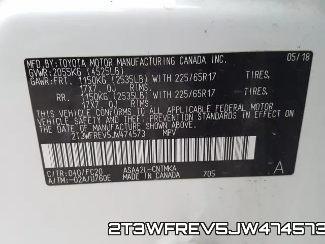 2T3WFREV5JW474573 фото 2