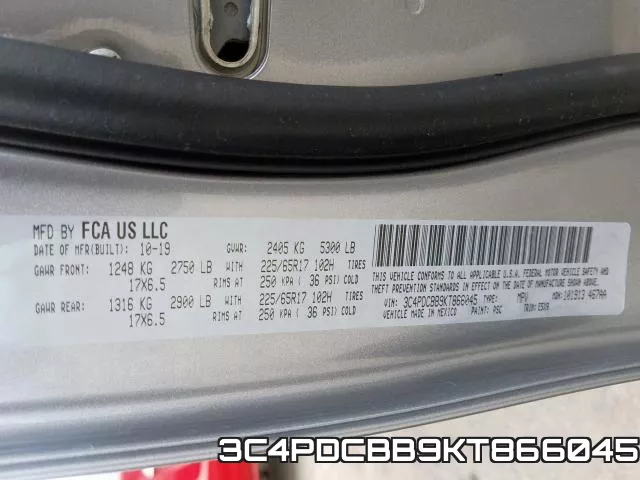 3C4PDCBB9KT866045 фото 2