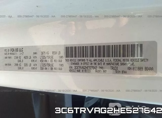 3C6TRVAG2HE527642 фото 10