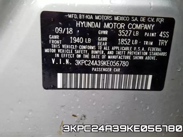3KPC24A39KE056780 фото 2