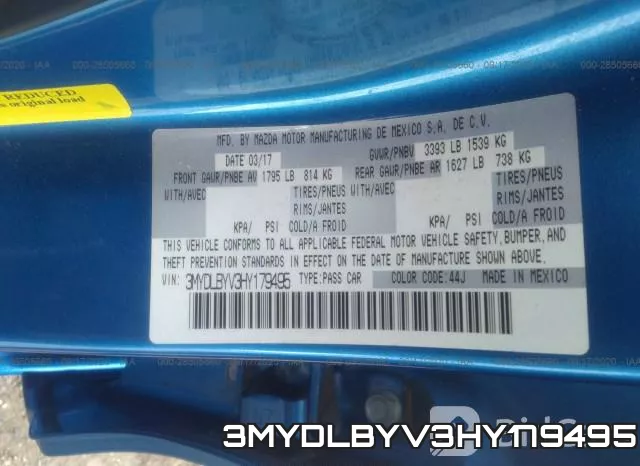 3MYDLBYV3HY179495 фото 10