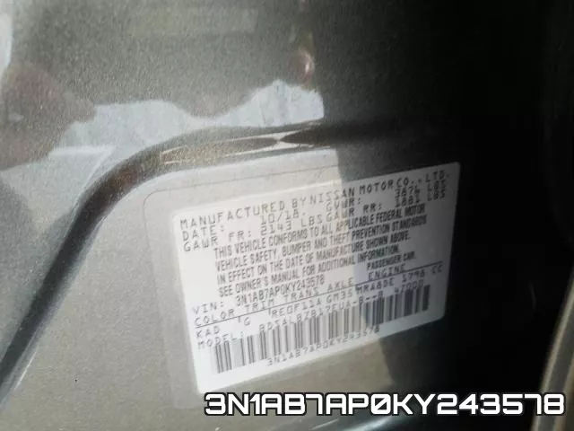 3N1AB7AP0KY243578 фото 2