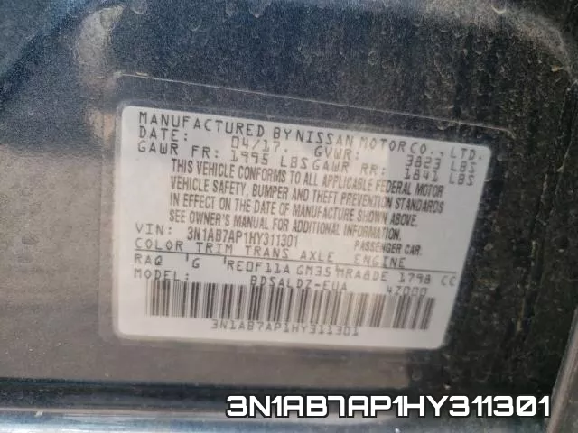 3N1AB7AP1HY311301 фото 2