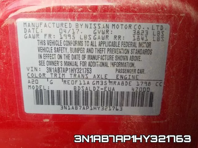 3N1AB7AP1HY321763 фото 2