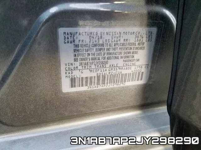 3N1AB7AP2JY298290 фото 2