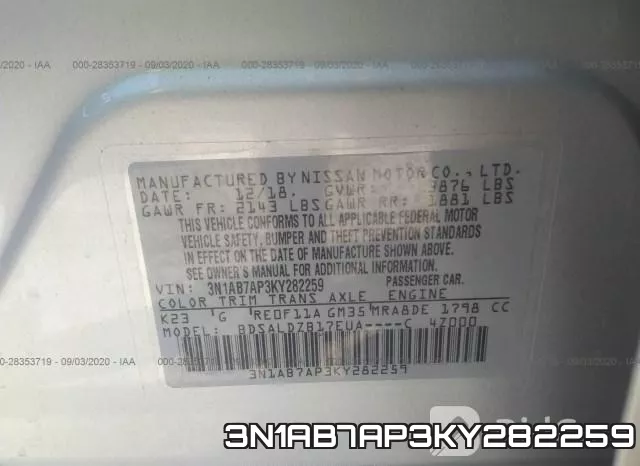 3N1AB7AP3KY282259 фото 10