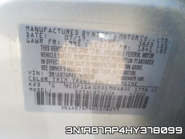 3N1AB7AP4HY378099 фото 2