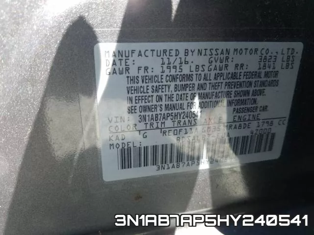 3N1AB7AP5HY240541 фото 2