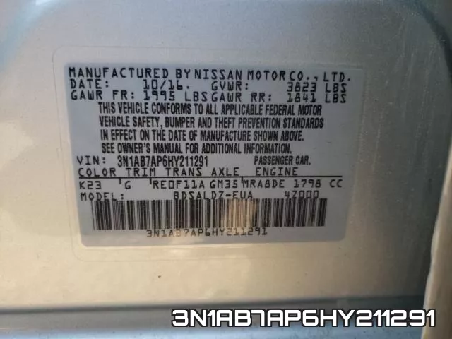 3N1AB7AP6HY211291 фото 2