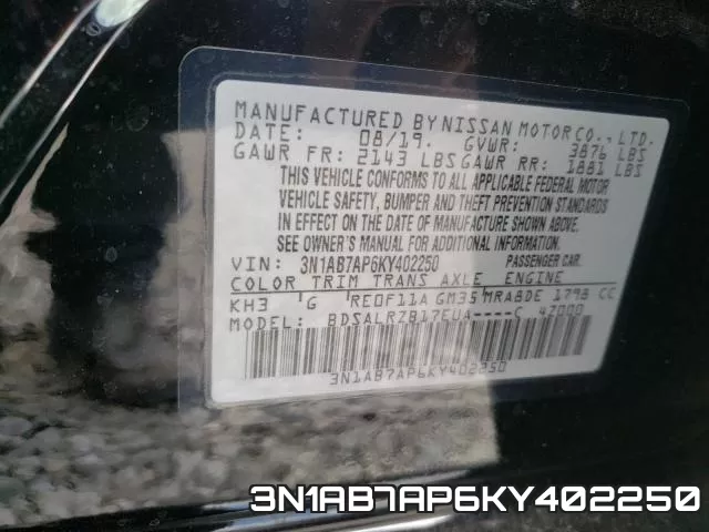 3N1AB7AP6KY402250 фото 2