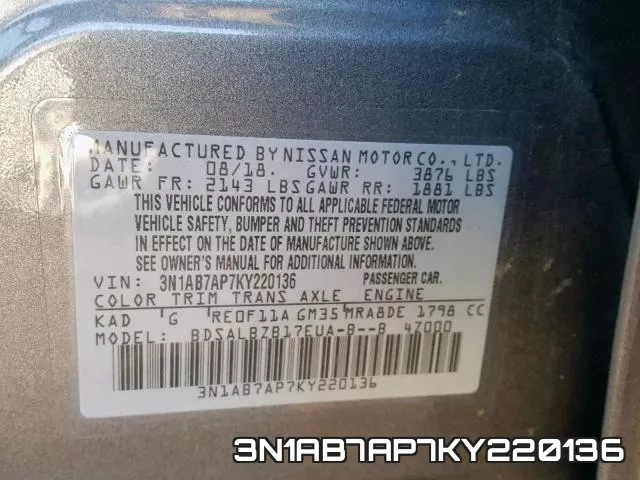 3N1AB7AP7KY220136 фото 2