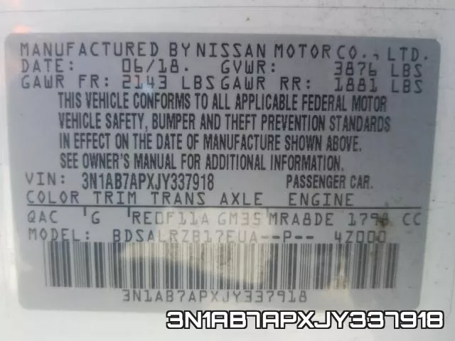 3N1AB7APXJY337918 фото 2