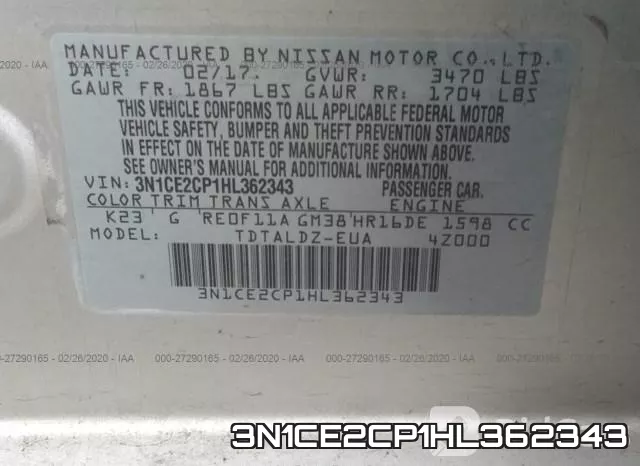 3N1CE2CP1HL362343 фото 10