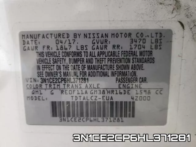 3N1CE2CP6HL371281 фото 2