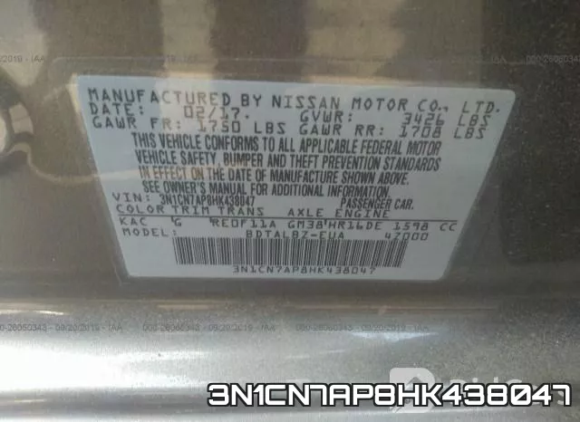 3N1CN7AP8HK438047 фото 10